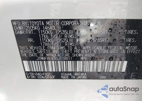 2016 Toyota Rav4 Le from USA, damaged, VIN JTMBFREV3GJ100811